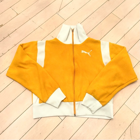 Puma Edition Marigold and White Terry Cropped T7 Track Jacket - Picture 5 of 7
